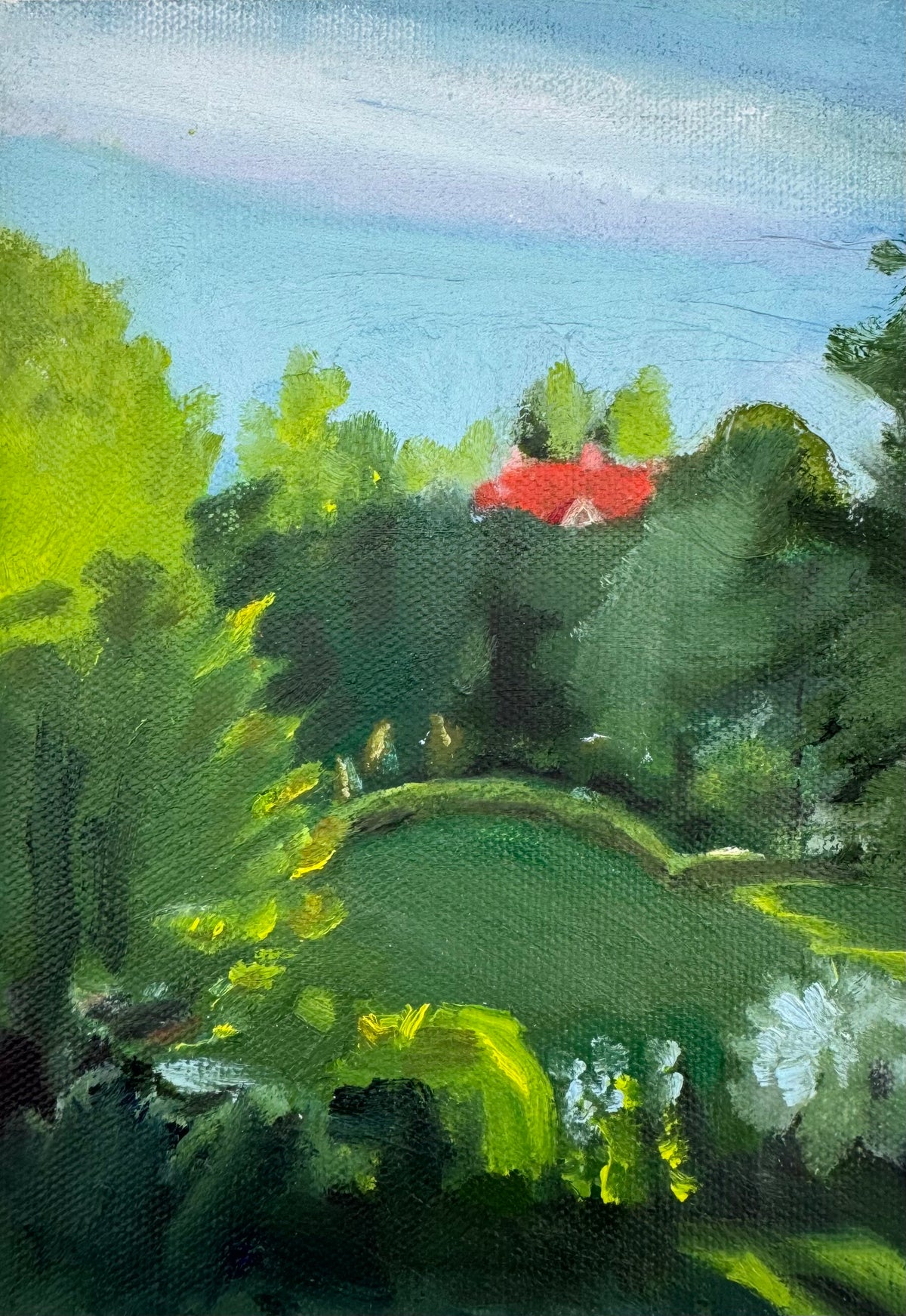 Red Roof Across Garden